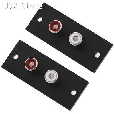 2pcs/lot 2 Way Copper Core RCA Terminal Wall Panel Plate Inp
