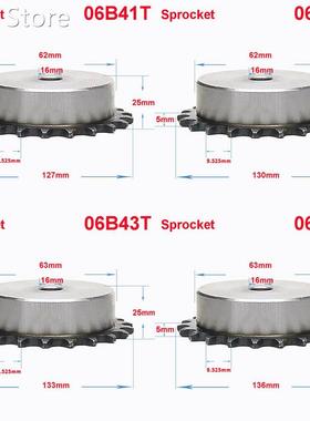 1Pcs 06B 41 Teeth To 56 Teeth Sprocket Wheel Chain Gear Indu