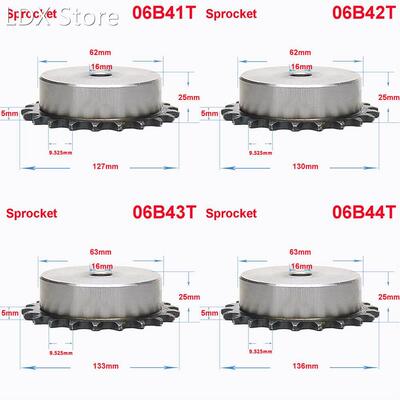 1Pcs 06B 41 Teeth To 56 Teeth Sprocket Wheel Chain Gear Indu
