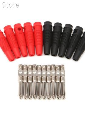 5 Pair/10 Pcs 4mm 32A Solderless Side Stackable Banana Plug