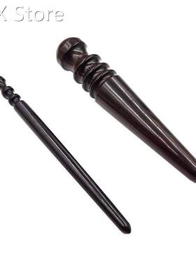2 Pcs Leathercraft Slicker Round Burnisher , Ebony Wood Leat