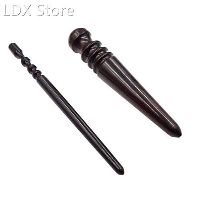 2 Pcs Leathercraft Slicker Round Burnisher , Ebony Wood Leat