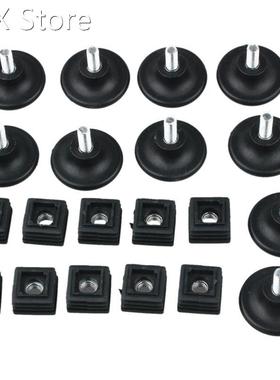 10 Sets 45mm Base Dia Adjustable Leveling Foot 25mmx25mm Squ
