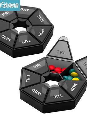 2Pcs/set Pill Case Plastic 7 Days Tablet Candy Box Portable