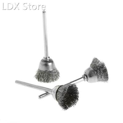 3Pcs Steel Wire Wheel Brush Head Abrasive Deburring Drilling