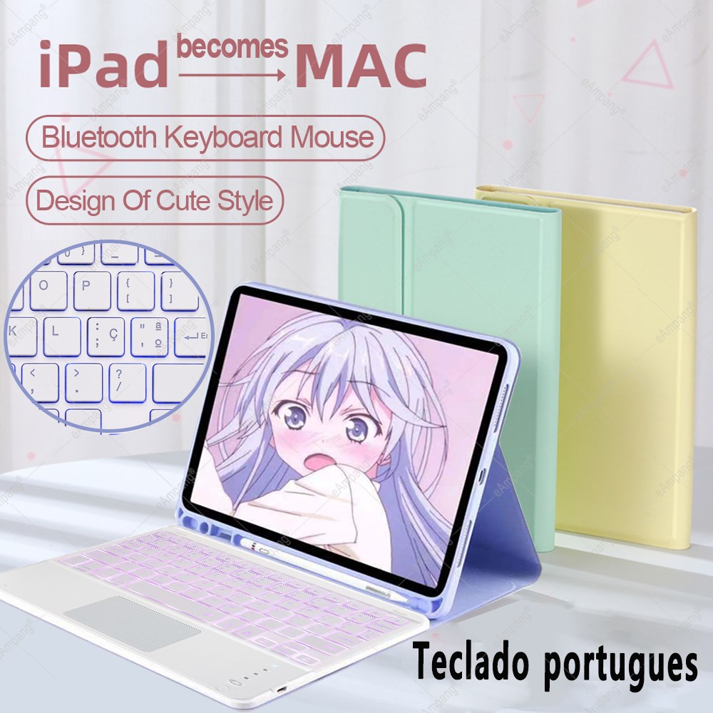 Portugues Backlight Trackpad Keyboard Case For iPad Air 4 1