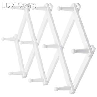 Accordian Wall Hanger: Wooden Coat Rack Wall Mounted, Hat Ra