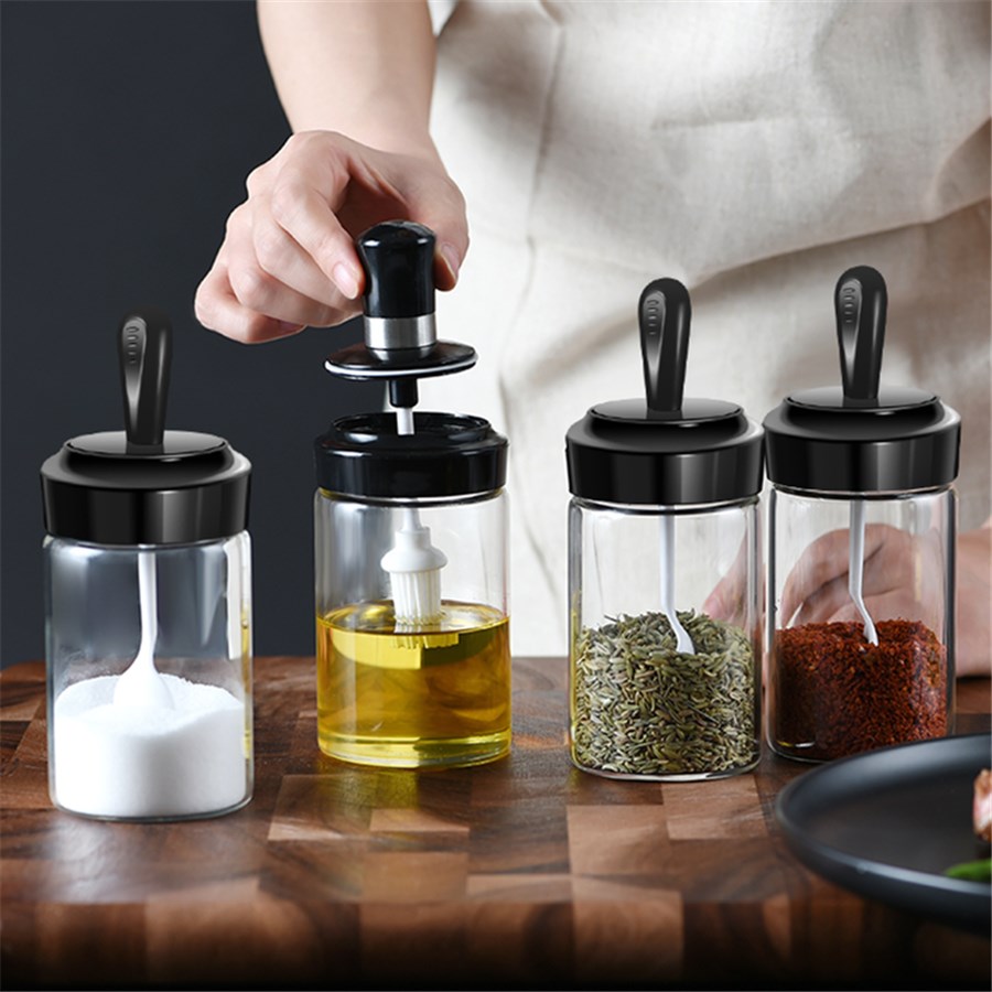 250ml Spice Jar Cap Sealed Cruet Condiment Seasoning Jars Li