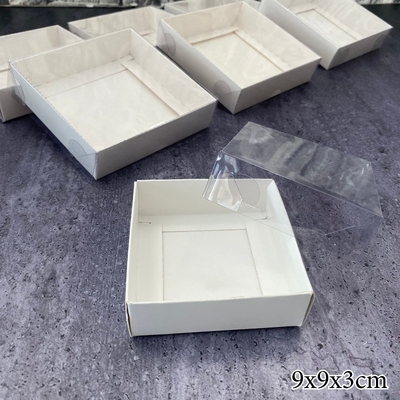 White Cake Gift Box Cardboard Packaging Window Transparent