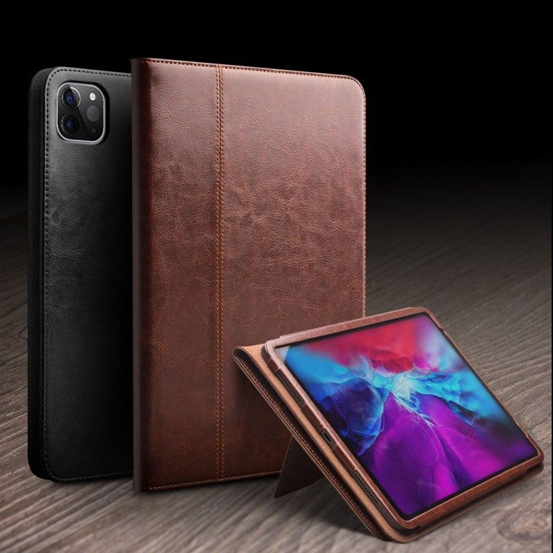 handmade genuine leather case smart dormancy cover flat pro