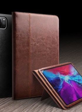 Handmade Genuine Leather Case Smart Dormancy Cover Flat Pro