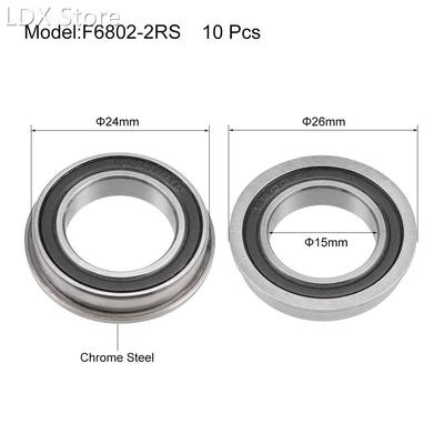 F6802-2RS Flange Ball Bearing 15x24x5mm Sealed Chrome Bearin