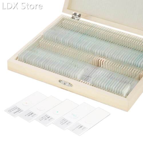 Biology 25/100 pieces prepared glass microscope slide school