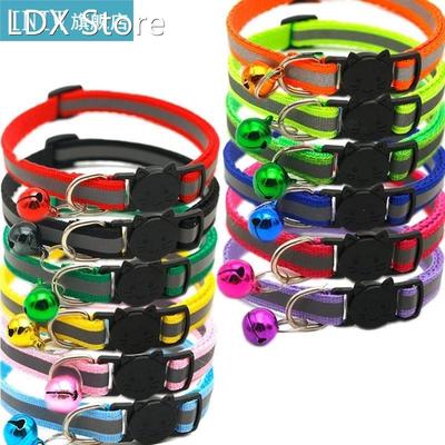 12 Pcs Cat Collar Reflective Breakaway with Bell Colorful fo