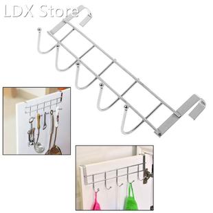 5 Hooks Over Door Clothing Hanger Rack Cabinet Door Loop Hol