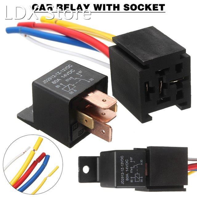 1PC Waterproof 12V 80A 5Pin DC AMP SPDT Car Relay + Practica
