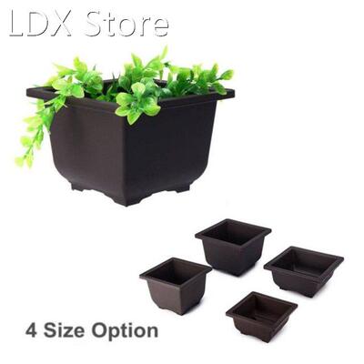Plastic Flower Pot Nursery Planter Grow Box Balcony Square S