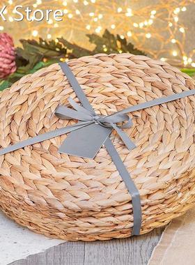 6 Pack Round Water Hyacinth Placemat,Quality Woven Wicker Ta