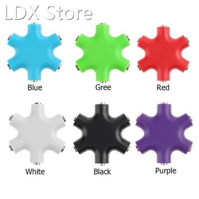 ALLOYSEED 3.5mm Jack 6 Way Multi Port Hub Aux Headphone Spli