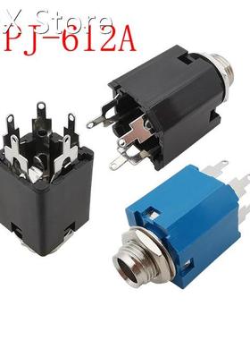 5Pcs PJ-612A 5Pin/3Pin 6.35mm Audio Headphone Microphone Fem