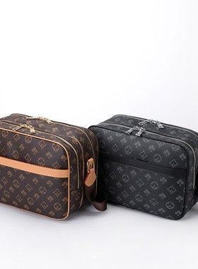 Vintage Men's Messenger Bags New Luxury Floral Print PU Lea