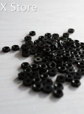 100 Pcs Black Nylon Nuts Hexagonal Standoff Spacer M3 Nut