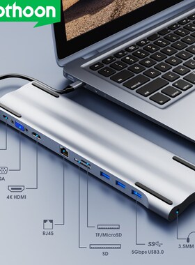 Vothoon 10 in 1 USB C HUB Type C to Multi USB3.0 HDMI RJ45