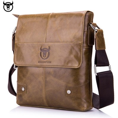 Genuine Leather BULLCAPTAIN Men's Messenger bag vintag