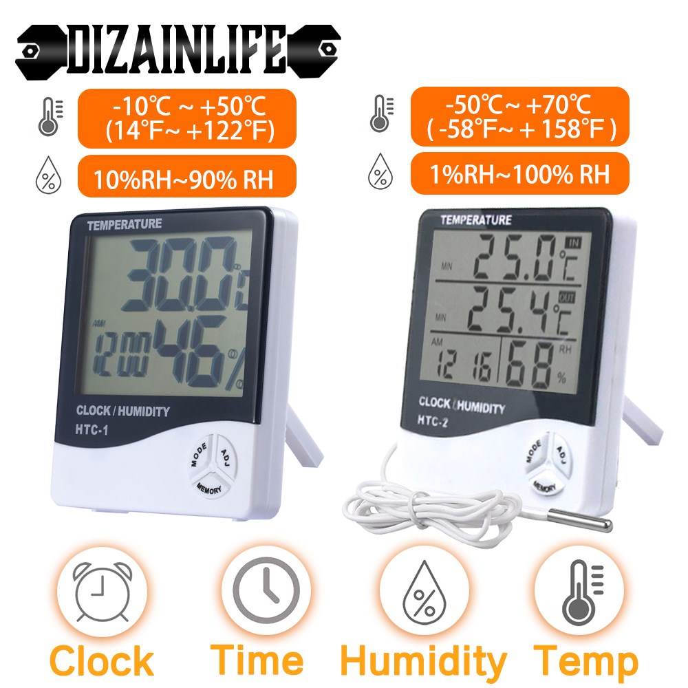 LCD Electronic Digital Temperature Humidity Meter Multifunct