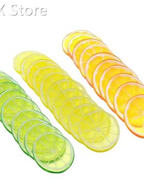 30 Pieces Artificial Plastic Simulation Fake Lemon Slices Li