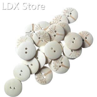 100Pcs Wooden Button Log Color Big Tree Button 3cm DIY Cloth