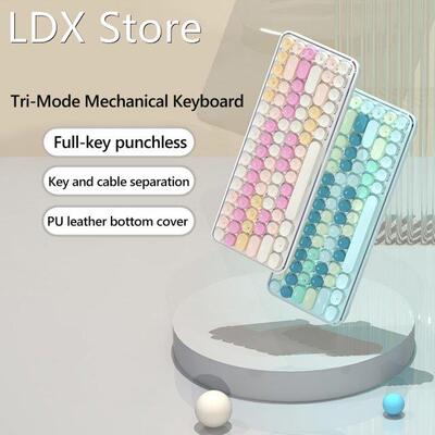 K840T Bluetooth Mechanical Gaming Keyboard 84 Keys Round Key