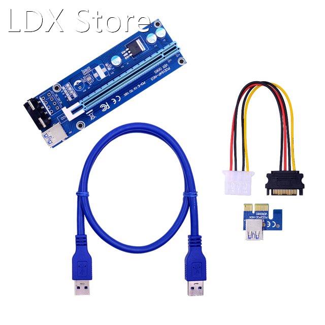 60CM VER006 PCI-E Riser Card USB 3.0 Cable PCI Express 1X to