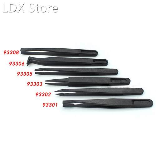 1 PC Useful Carbon Fiber Tweezers Plastic Antistatic Straigh