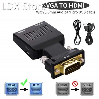 1080P VGA to HDMI-compatible Converter Adapter VGA Adapter F