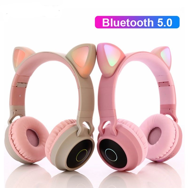 Flash LED  Ear Wireless Headphones Bluetooth 5.0 Foldabl