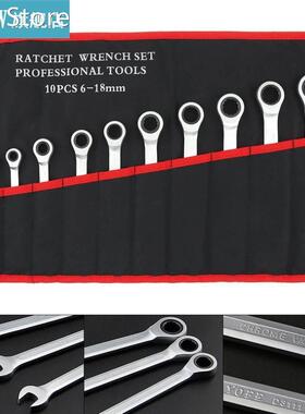 10pcs/lot Fixed Head Ratchet Wrench 6mm-18mm CRV Ratchet Wr