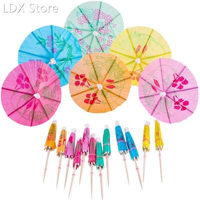 50Pcs Paper Drink Cocktail Parasols Umbrellas Luau Sticks Tr