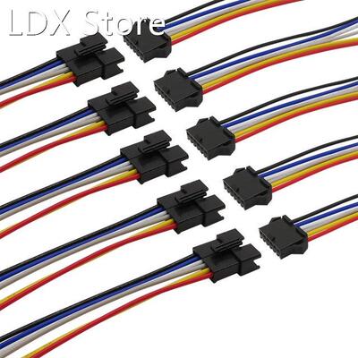 5Pairs 10cm Length JST SM 6Pin Plug Socket Male to Female Ja