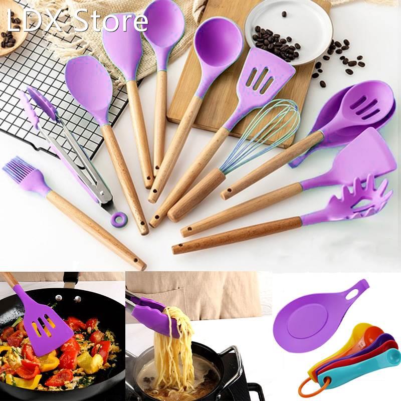 1Pcs Non-stick Silicone Cooking Utensils Set Spatula Shovel