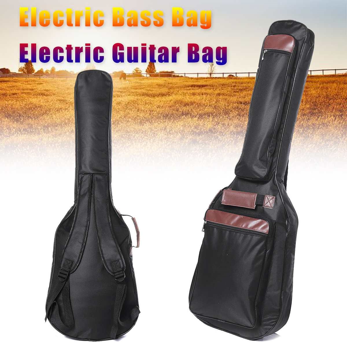 Guitar Backpack Double Shoulder Straps Pockets Waterproof E