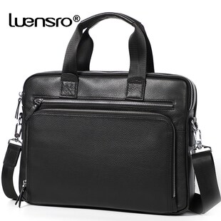 Large Men's Briefcase Genuine leather Satchel Bags Male 14