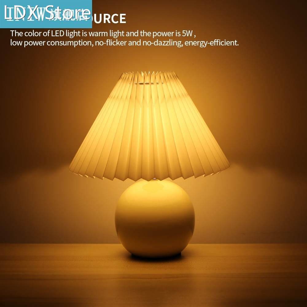 korean pleated table lamp ins diy ceramic table lamps for li