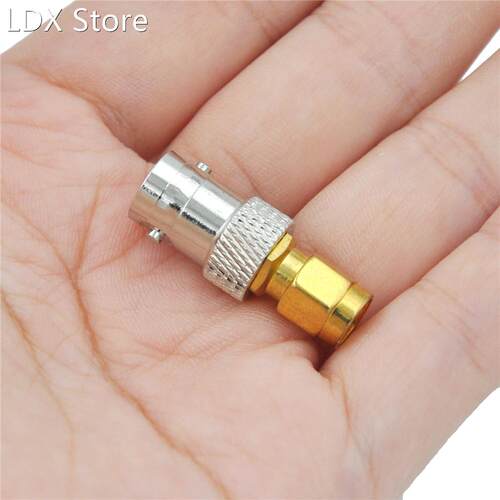 1Pc Gold Tone SMA Male to Silver Tone BNC Female Connector A