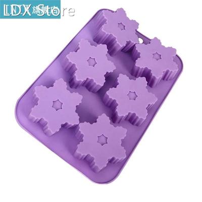 1pc Cake Mold Silicone Soft DIY 6-Cavity Snowflake M