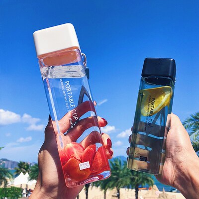 550ml Kids Water Bottle for School Gourd Plastic Cups Sports
