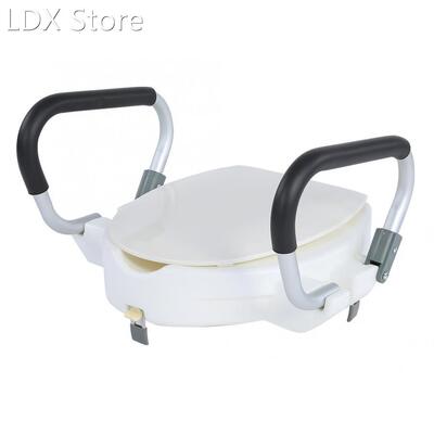 10cm Elevated Raised Toilet Seat With Lid Removable Padded A