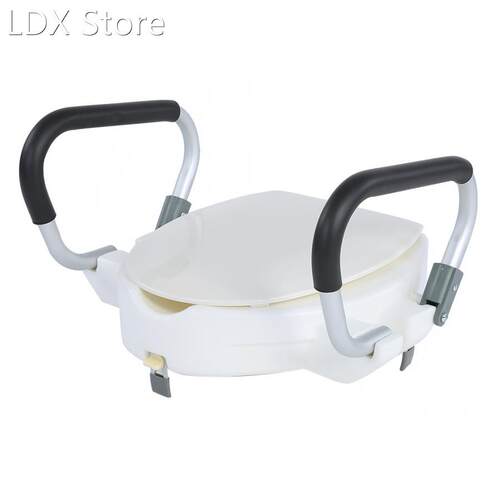 10cm Elevated Raised Toilet Seat With Lid Removable Padded A