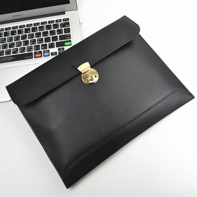 Fashion genuine leather A4 document bag briefcase portfolio