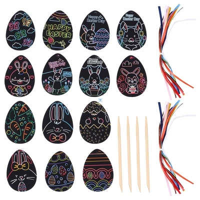60pcs Easter Crafts Kit Scratch Off Cards Easter Scratch